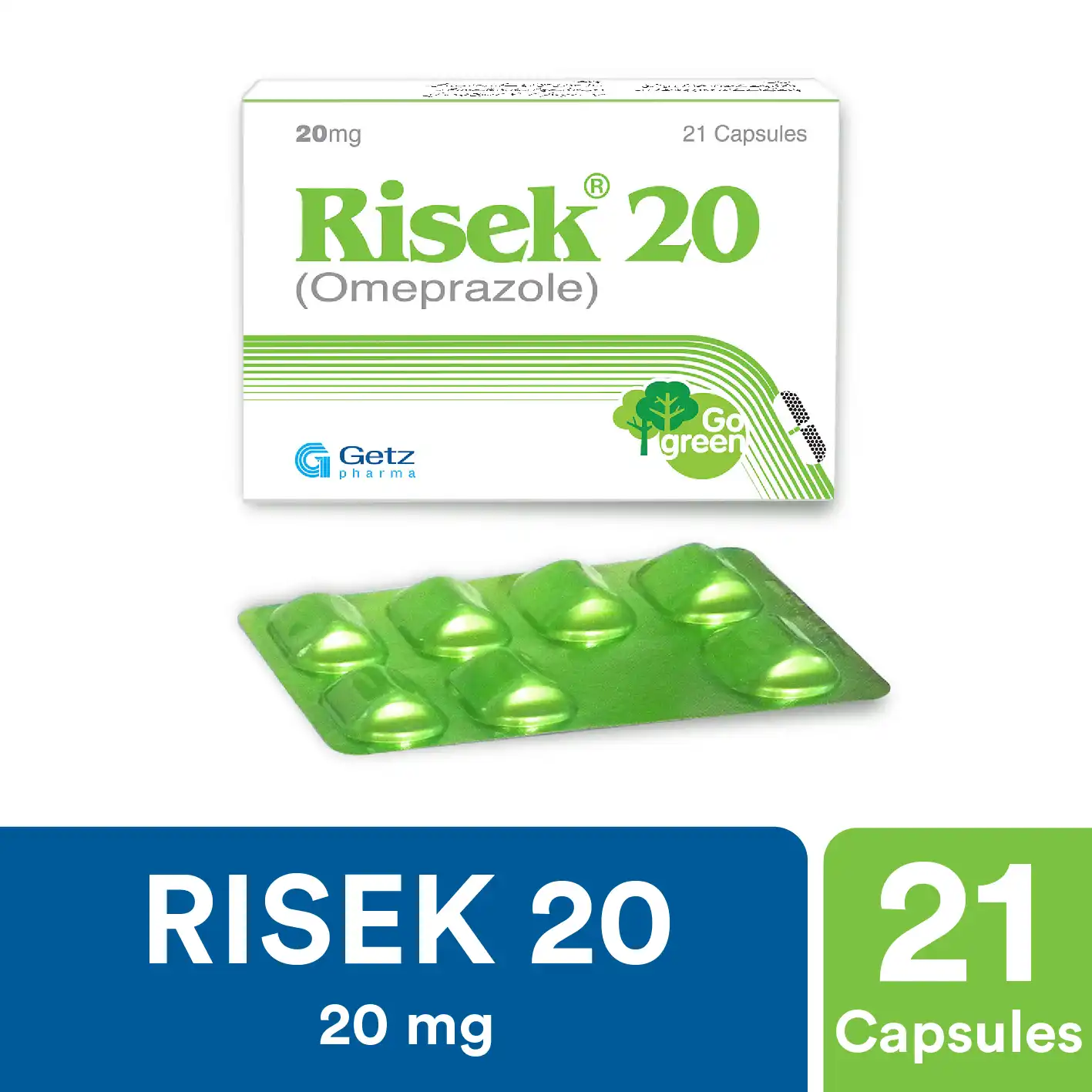 Risek 20mg Capsules 21s (pack 3x7s)